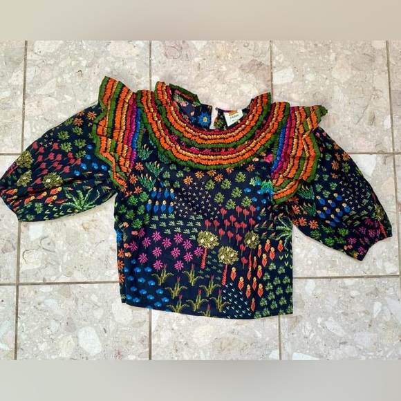 Farm Rio Ruffle Sleeve Top - Picture 2 of 2